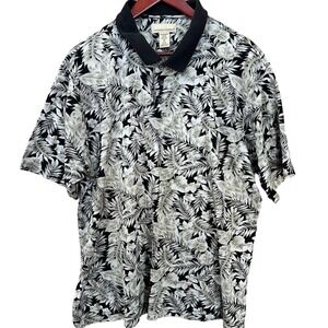 Kona Kai Trading Company Golf Polo Shirt Mens XL Floral Hawaiian Vacation Preppy